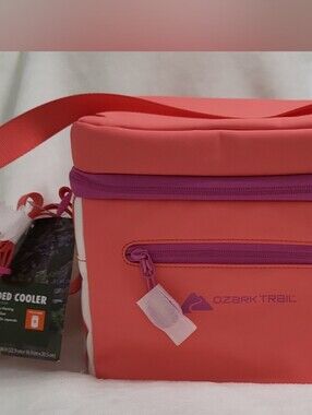 Ozark Trail Coral Cooler Crossbody Bag with Purple Accents